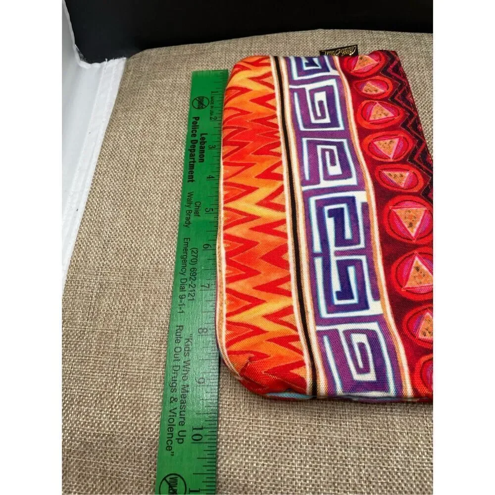 Laurel Burch Cosmetic Bag Colorful Aztec Southwestern Print NWOT